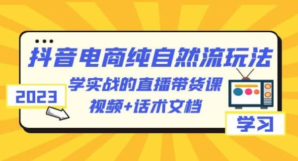 2023抖音电商·纯自然流玩法：学实战的直播带货课，视频 话术文档