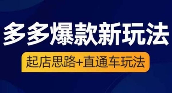 2023拼多多爆款·新玩法：起店思路 直通车玩法（3节精华课）