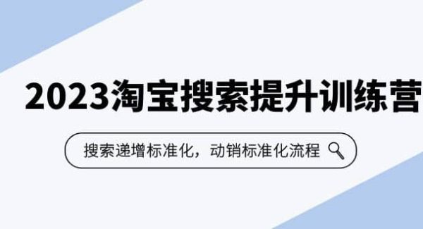 2023淘宝搜索-提升训练营，搜索-递增标准化，动销标准化流程（7节课）