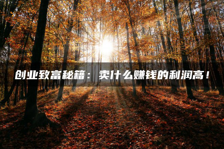 创业致富秘籍：卖什么赚钱的利润高！