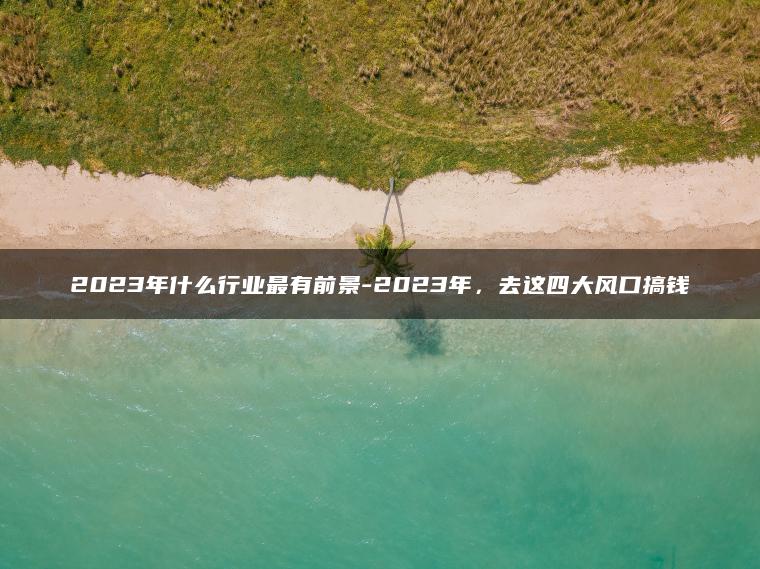 2023年什么行业最有前景-2023年，去这四大风口搞钱