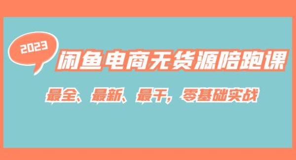 闲鱼电商无货源陪跑课，最全、最新、最干，零基础实战！