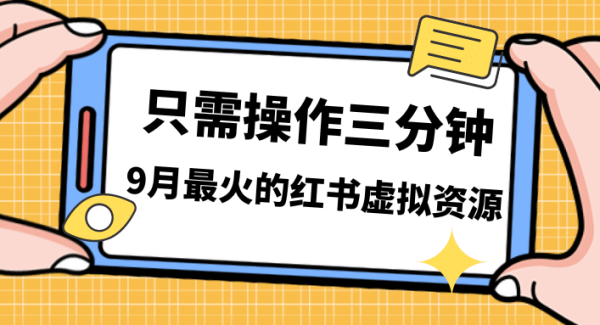 一单50-288，一天8单收益500＋小红书虚拟资源变现，视频课程＋实操课