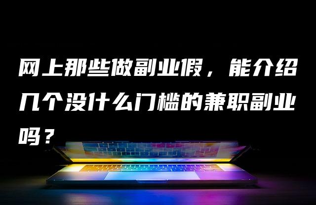 网上那些做副业假，能介绍几个没什么门槛的兼/职副业吗？