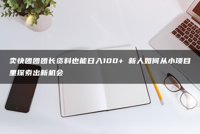 卖快团团团长资料也能日入100+ 新人如何从小项目里探索出新机会