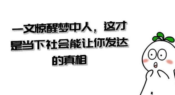 某公众号付费文章《一文 惊醒梦中人，这才是当下社会能让你发达的真相》