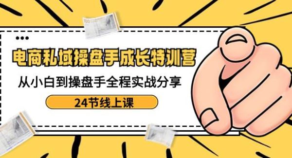 电商私域-操盘手成长特训营：从小白到操盘手全程实战分享-24节线上课