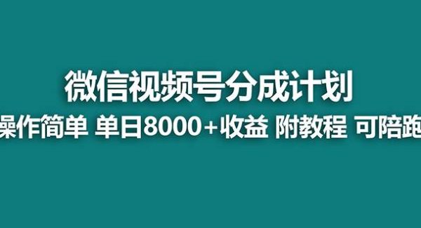 【蓝海项目】视频号分成计划最新玩法，单天收益8000+，附玩法教程，24年…