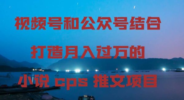 视频号和公众号结合打造月入过W的小说cps推文项目