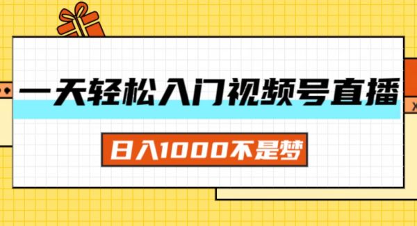 （11906期）一天入门视频号直播带货，日入1000不是梦