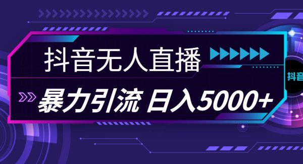 抖音无人直播，暴利引流，日入5000+