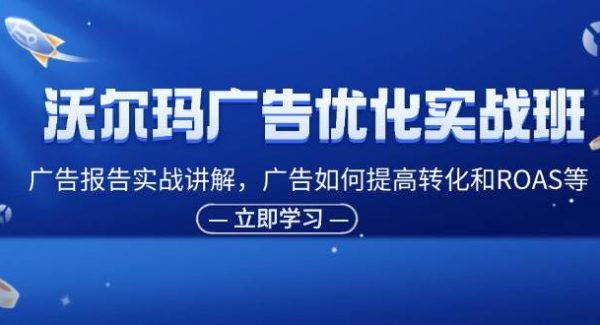 （11847期）沃尔玛广告优化实战班，广告报告实战讲解，广告如何提高转化和ROAS等