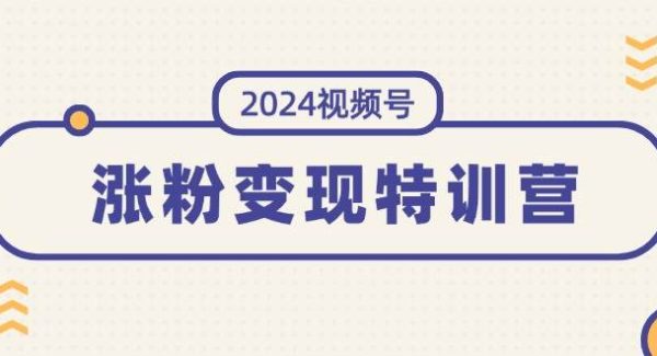 （11779期）2024视频号-涨粉变现特训营：一站式打造稳定视频号涨粉变现模式（10节）