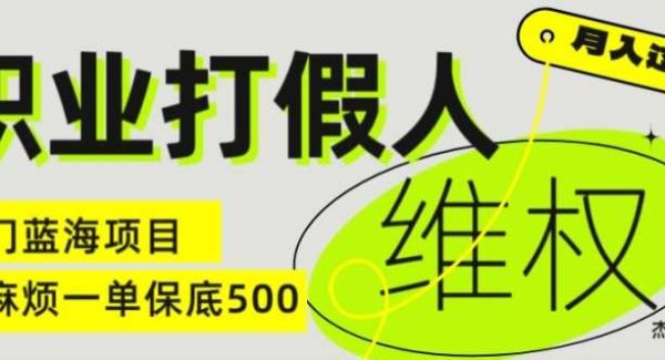 职业打假人电商维权揭秘，一单保底500，全新冷门暴利项目【仅揭秘】