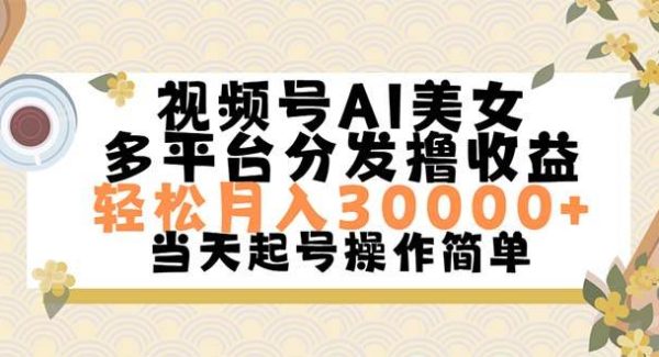 视频号AI美/女，轻松月入30000+,操作简单轻松上手