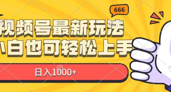 （11881期）视频号最新玩法，小白也可轻松上手，日入1000+