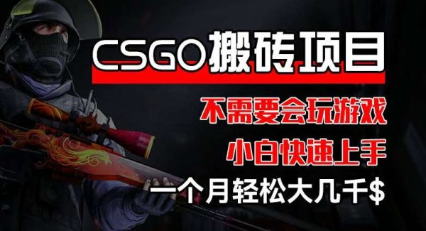 CSGO 装备搬砖项目，操作简单，不需要会玩游戏，小白也能快速上手，一个月轻松大几千【揭秘】