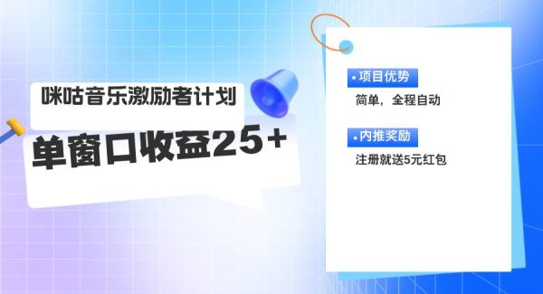 （11942期）咪咕激励者计划，单窗口收益20~25，可矩阵操作