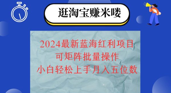 （12033期）2024淘宝蓝海红利项目，轻松搬运操作简单，小白轻松月入五位数，可矩阵…