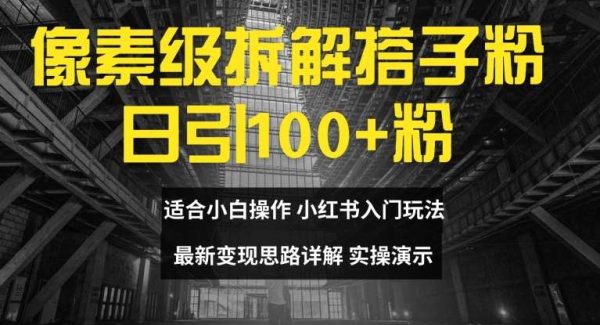 像素级拆解搭子粉，日引100+，小白看完可上手，最新变现思路详解【揭秘】