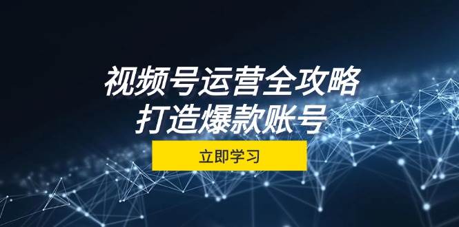 视频号运营全攻略，从定位到成交一站式学习，视频号核心秘诀，打造爆款账号