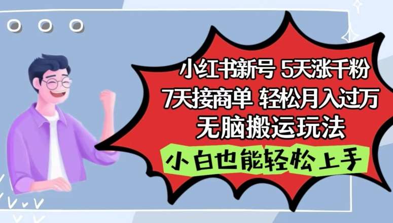 小红书影视泥巴追剧5天涨千粉，7天接商单，轻松月入过W，轻松搬运玩法【揭秘】