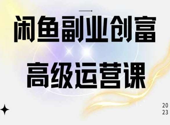 闲鱼电商运营高级课程，一部手机学会闲鱼开店赚钱