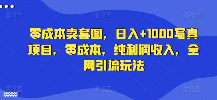 零成本卖套图，日入+1000写/真项目，零成本，纯利润收入，全网引流玩法