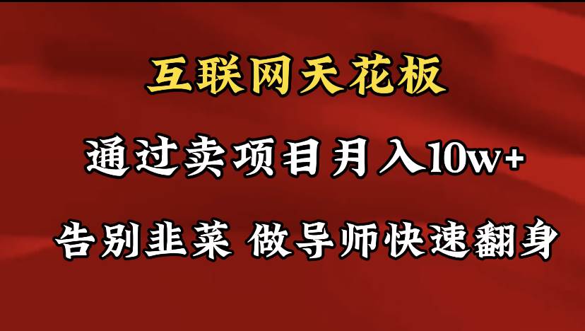 （9201期）导师训练营互联网的天花板，让你告别韭菜，通过卖项目月入10w+，一定要…