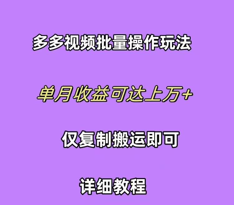 （10029期）拼多多视频带货快速过爆款选品教程 每天轻轻松松赚取三位数佣金 小白必…