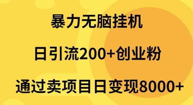 （9788期）暴力轻松gua机日引流200+创业粉通过卖项目日变现2000+