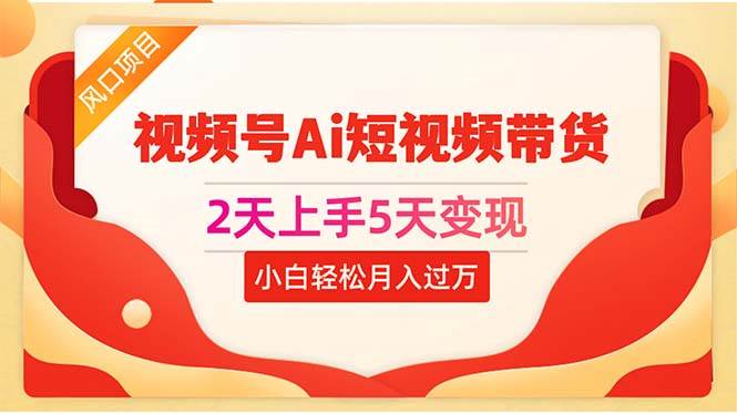 （10807期）2天上手5天变现视频号Ai短视频带货0粉丝0基础小白轻松月入过W