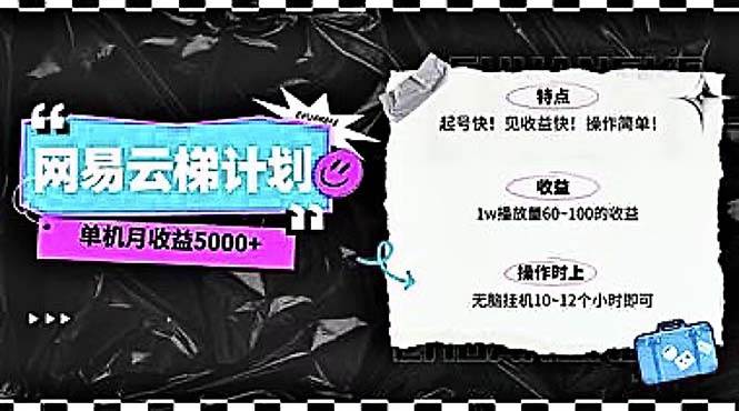 （10389期）2024网易云云梯计划 单机日300+ 轻松月入5000+