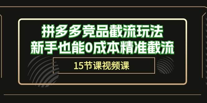 （10301期）拼多多竞品截流玩法，新手也能0成本精准截流（15节课）