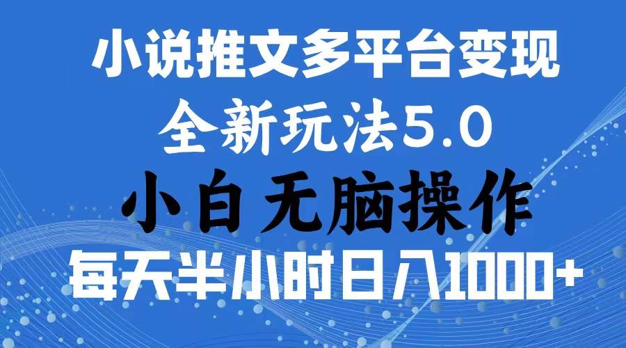 （11323期）2024年6月份一件分发加持小说推文暴力玩法 新手小白轻松操作日入1000+ …