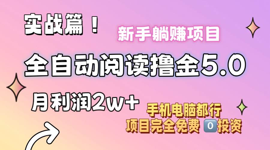 （11578期）小说全自动阅读撸金5.0 操作简单 可批量操作 零门槛！小白轻松上手月入2w+