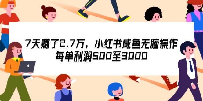 （12192期）7天收了2.7万，小红书咸鱼轻松操作，每单利润500至3000