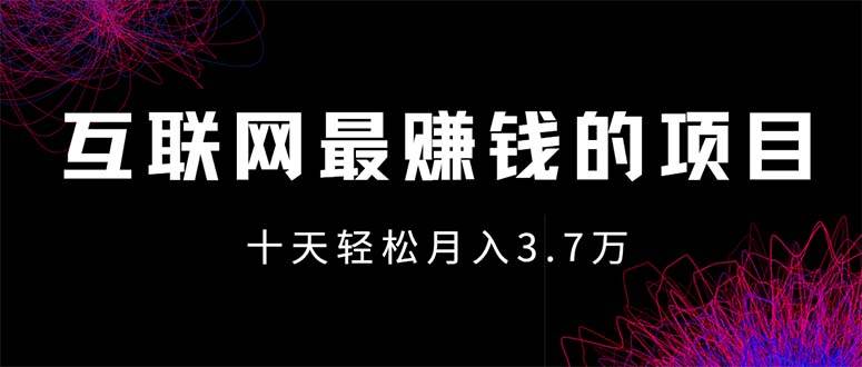 （12396期）互联网最赚钱的项目没有之一，轻松月入7万+，团队最新项目