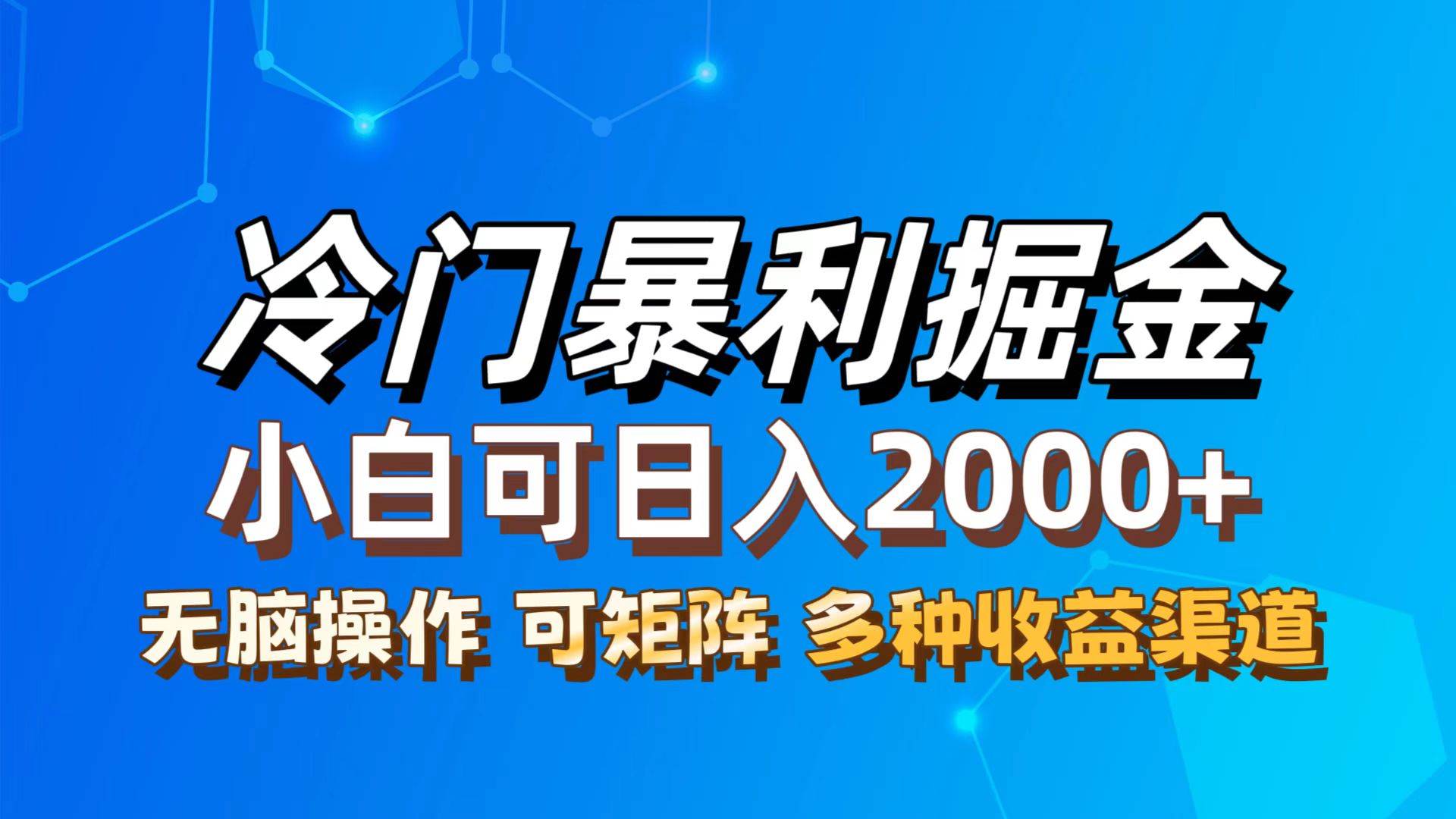 （12440期）最新冷门蓝海项目，轻松搬运，小白可轻松上手，多种变现方式，一天十几…