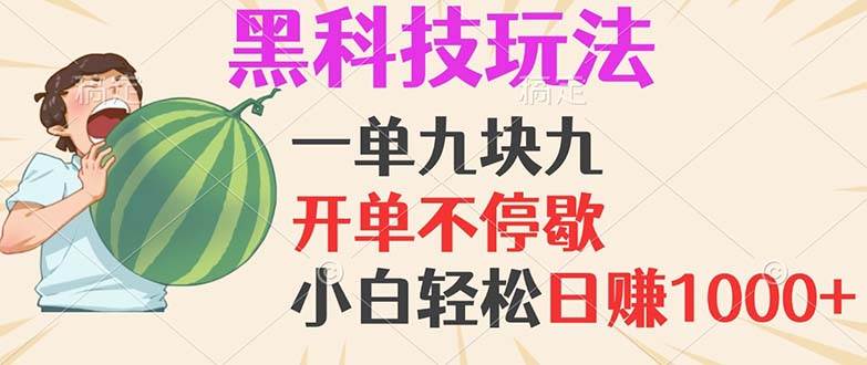 （13046期）黑科技玩法，一单利润9.9，一天轻松100单，日赚1000＋的项目，小白看完…